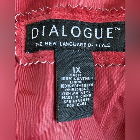 Dialogue genuine suede fully lined knee length jacket in rust color 1X - Picture 4 of 4